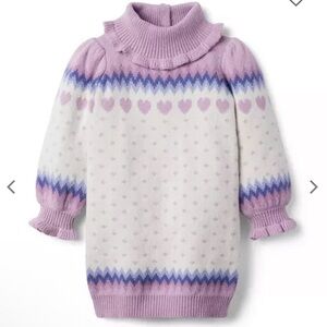 Janie and Jack Lavender and Cream Heart Dress